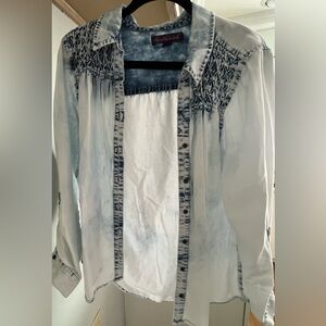 Gloria Vanderbilt Hombre Denim Shirt l L